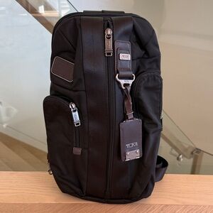 Tumi Black and Brown Men's Crossbody Bag